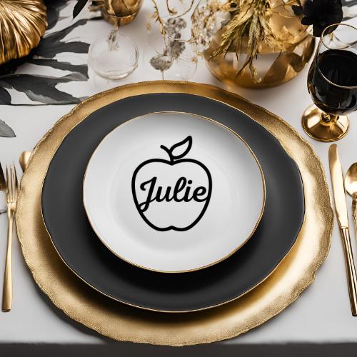 Rosh Hashanah table decoration, Jewish new year holiday place card, Apple place cards, Personalized dinner place setting decor, Gift tag