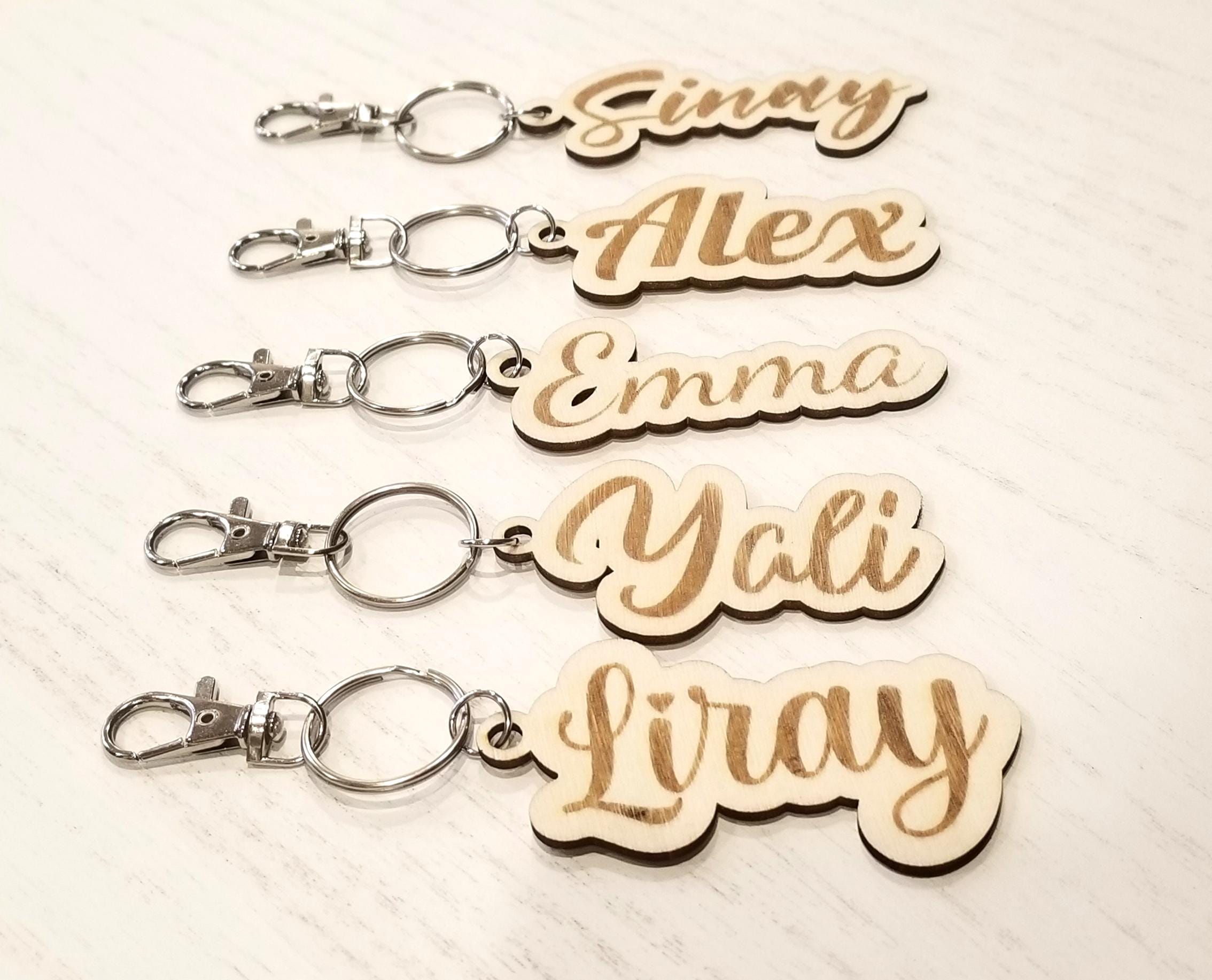 Custom stocking name tag, Christmas gift tags, wood name tag, Family stocking tags, Rustic name ornaments, Name keychain, party favors