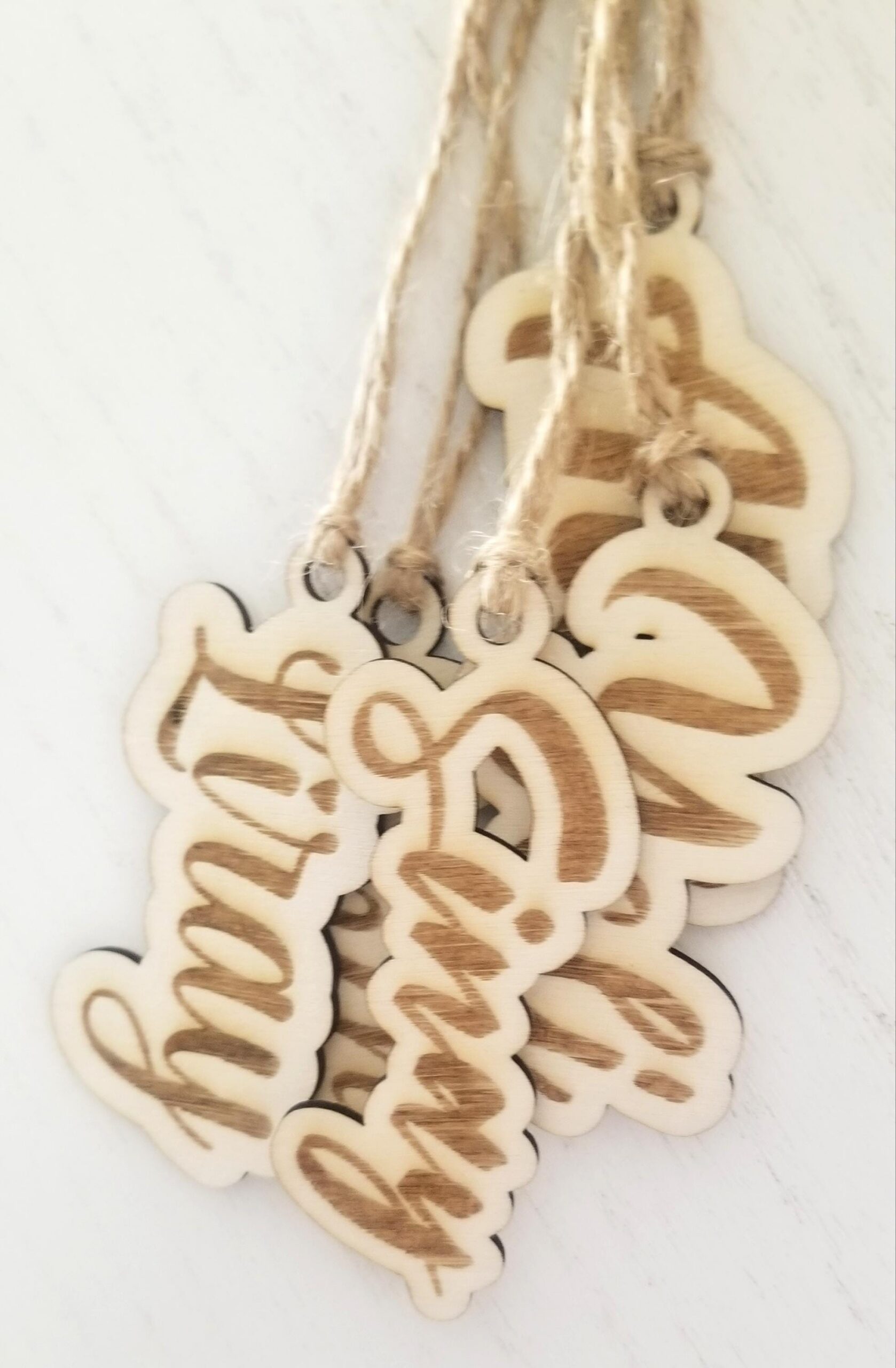Custom stocking name tag, Christmas gift tags, wood name tag, Family stocking tags, Rustic name ornaments, Name keychain, party favors