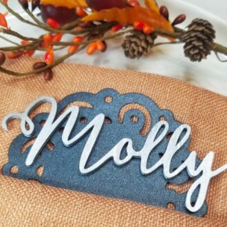 Thanksgiving decor place card, Custom wood place tags, Friendsgiving Dinner Party Name plate, laser cut names, Table setting decor