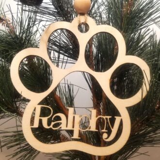 Personalized dog paw Ornament, Gift for dog mom, Wood pet Christmas ornament, Animal Remembrance sentimental memorial holiday gift 2024