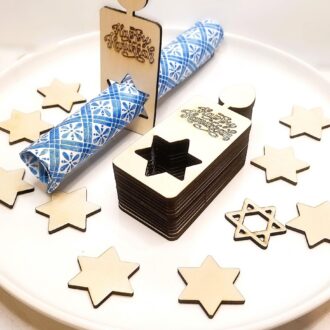 Hanukkah napkin rings, personalized table decoration, Jewish holiday table decor, Hannukah Candle dinner setting decor