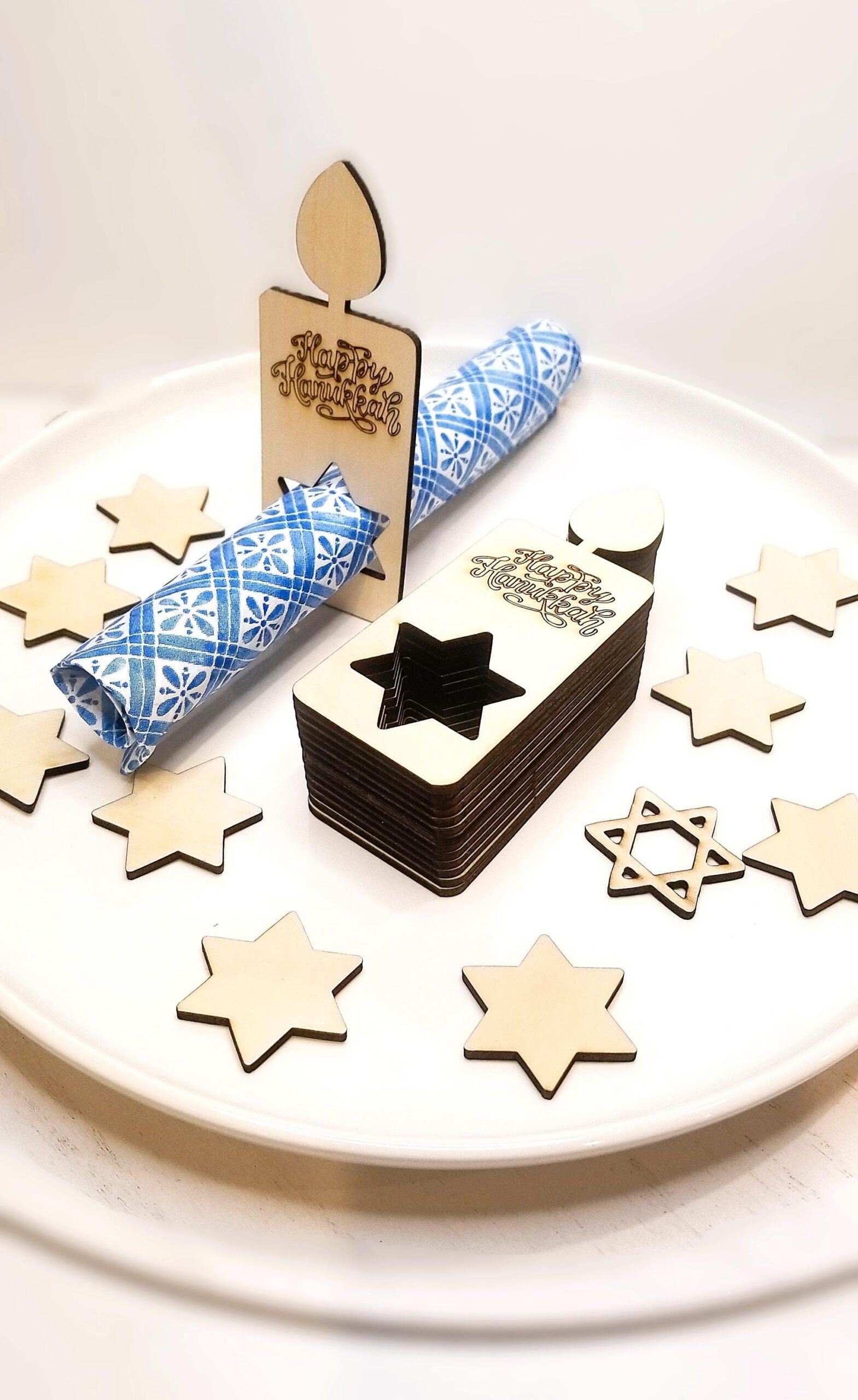 Hanukkah napkin rings, personalized table decoration, Jewish holiday table decor, Hannukah Candle dinner setting decor