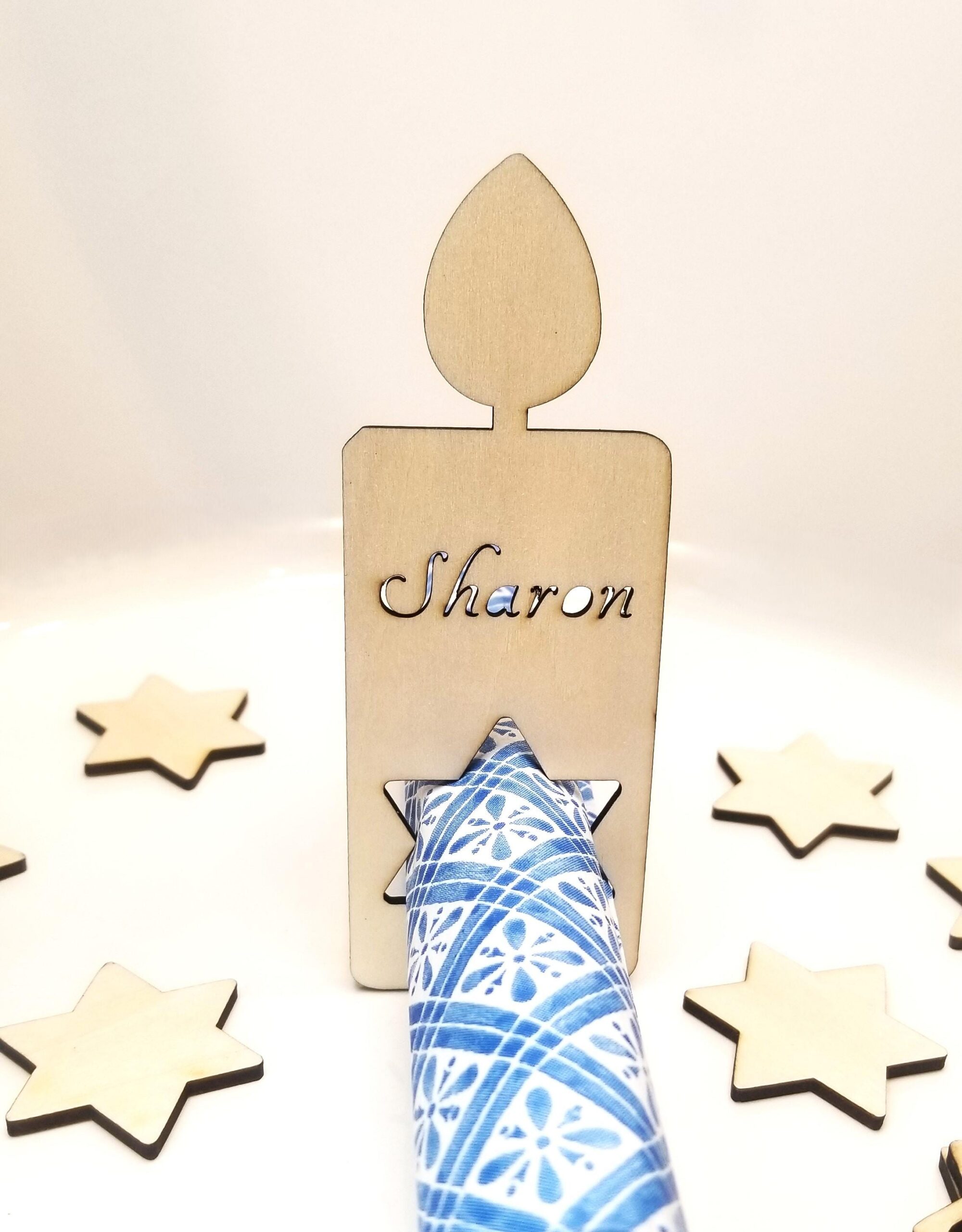 Hanukkah napkin rings, personalized table decoration, Jewish holiday table decor, Hannukah Candle dinner setting decor