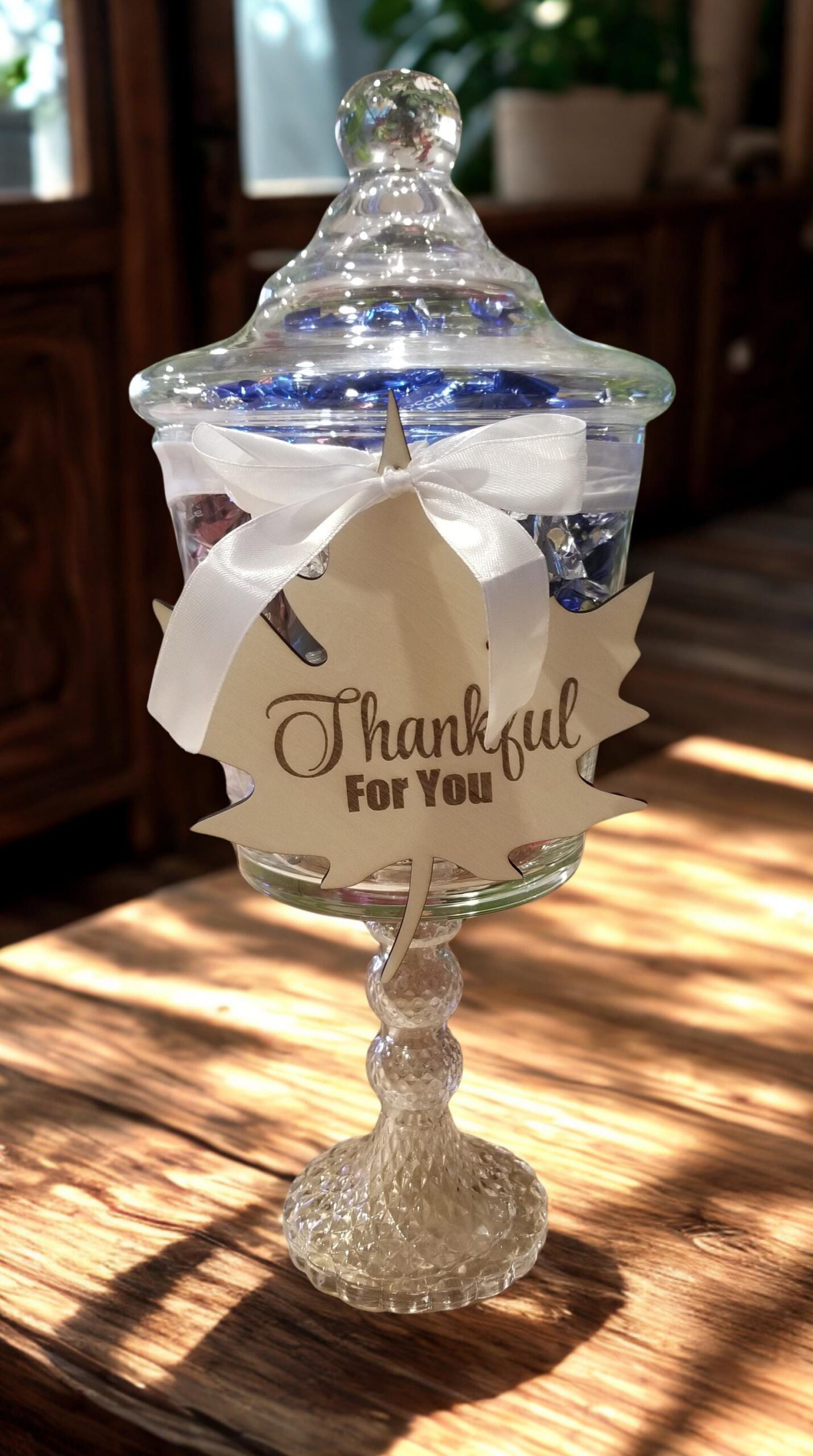 Thankful for you gifting tag, Thanksgiving gift basket Tags, Custom Fall gift Tag, Personalized wood Leaf tag, Friendsgiving gift set tag