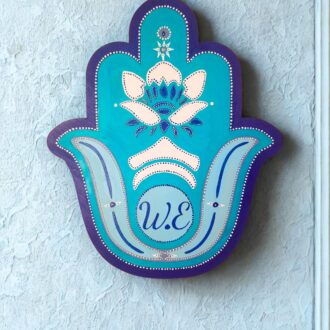 Personalized Hamsa Hand Painting Kit for Adults & Kids, DIY Wooden Hamsa Engraved Art Kit, Paint Your Own Hamsa Protection Amulet Craft Kit
