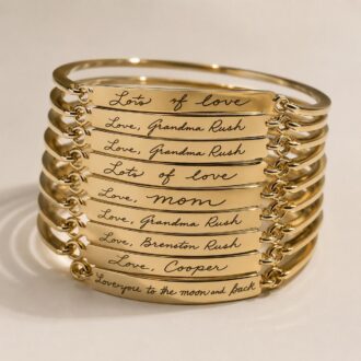 Hand writing bracelet, Custom handwritten bangle, Personalized signature cuff, Keepsake Gift, silver, rose gold, gold bangle.