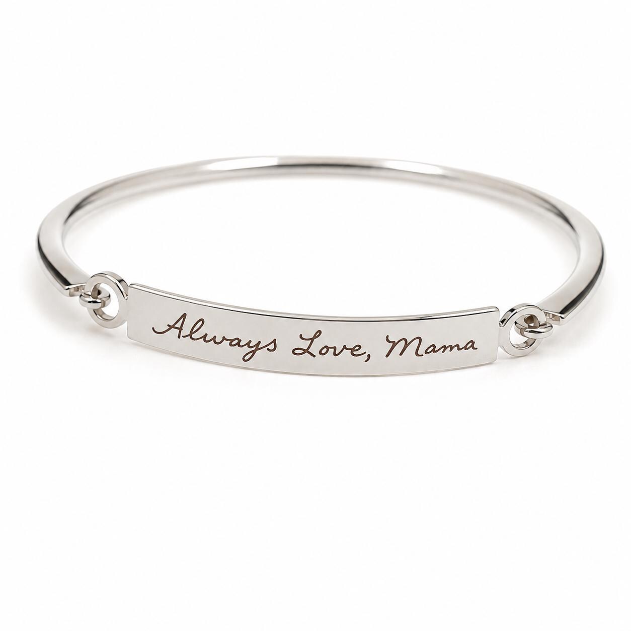 Christmas gift, Actual Handwriting bangle, Custom handwritten bar bracelet, Personalized engraved signature cuff, Keepsake jewelry Gift.