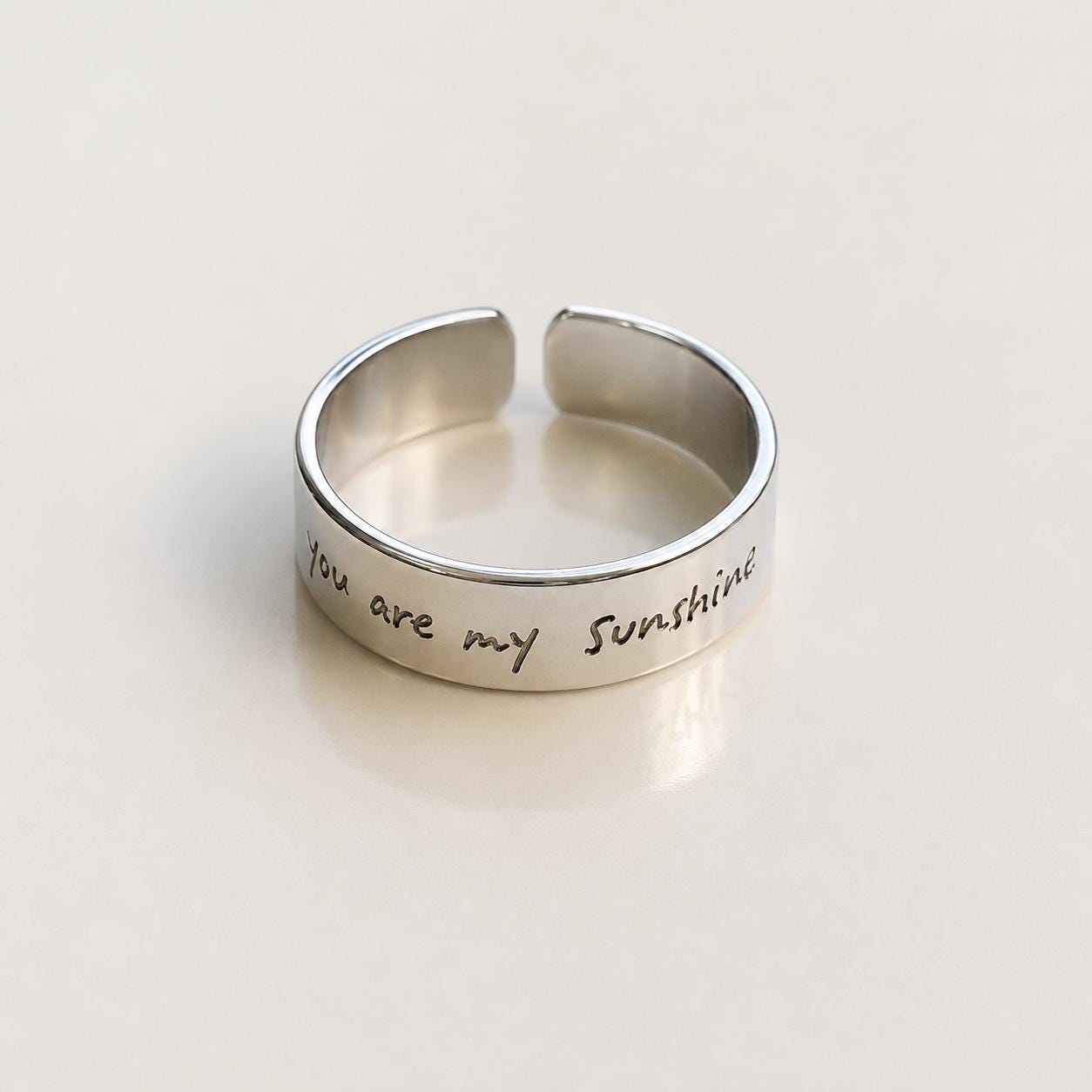 Custom handwriting ring, engraved gold ring band, adjustable name ring, Signature ring, memorial jewelry, keepsake gift, personalized ring