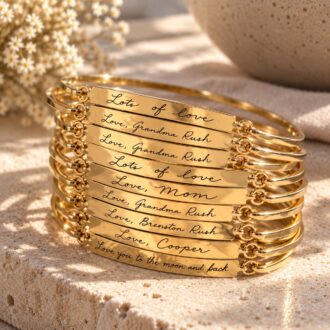 Hand writing bracelet, Custom handwritten bangle, Personalized signature cuff, Keepsake Gift, silver, rose gold, gold bangle.