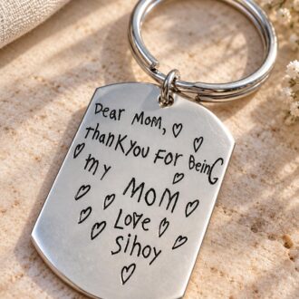 Mothers day gift, Child drawing, Handwriting key chain, custom signature Engraved key chain, gift for mom or grandma, actual handwritten.