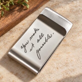 Custom handwritten Money clip, Actual handwriting Engraved Money clip, Personalized gift for dad, Groomsmen Gift, Man gift for him by mywhys