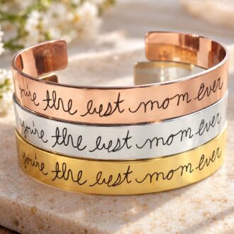 mother's day Personalized custom Handwriting cuff bracelet,  engraved signature cuff, Keepsake Gift, silver, Rose gold, gold cuff