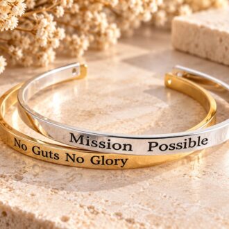Personalized cuff bracelet, custom bangle in gold, silver & rose gold