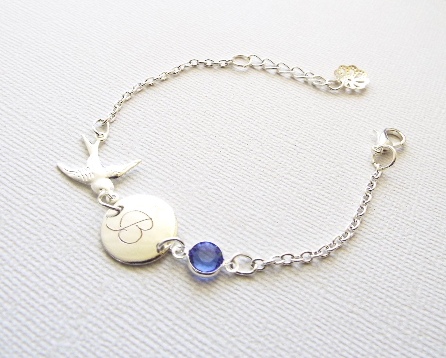 December Birthstone Bracelet ,Personalized Jewelry, customized initial bracelet, December birthday gift, Turquoise birthstone jewelry gift.