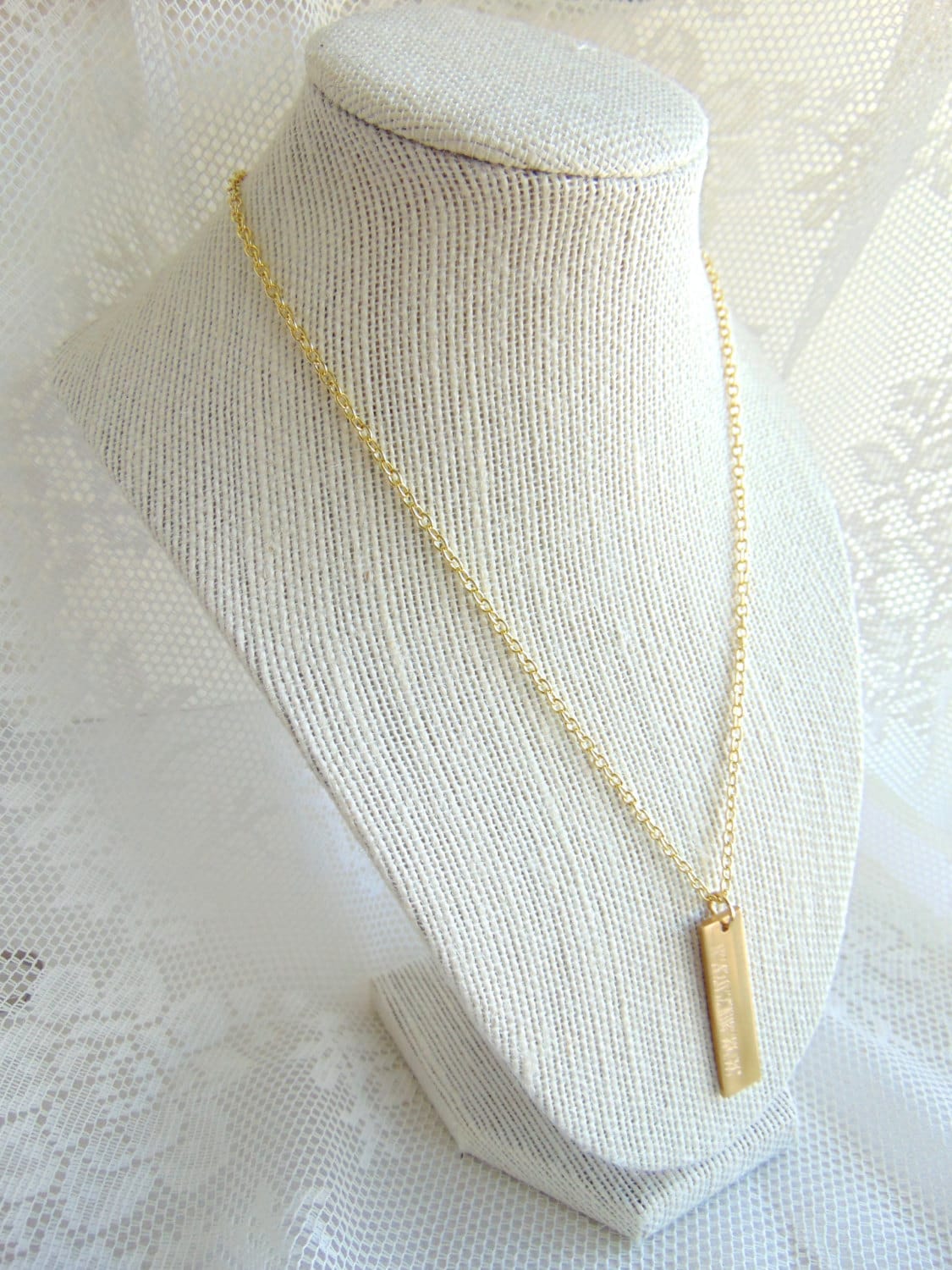 Vertical gold bar necklace, custom coordinates necklace, Location necklace, Personalized bridesmaid gift, GPS/longitude/latitude jewelry
