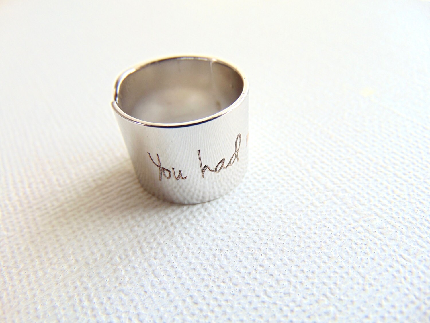 You HAD ME at HELLO message ring custom quote ring adjustable ring Personalized Jewelry Inspirational jewelry, engraved ring, Wide Cuff Ring